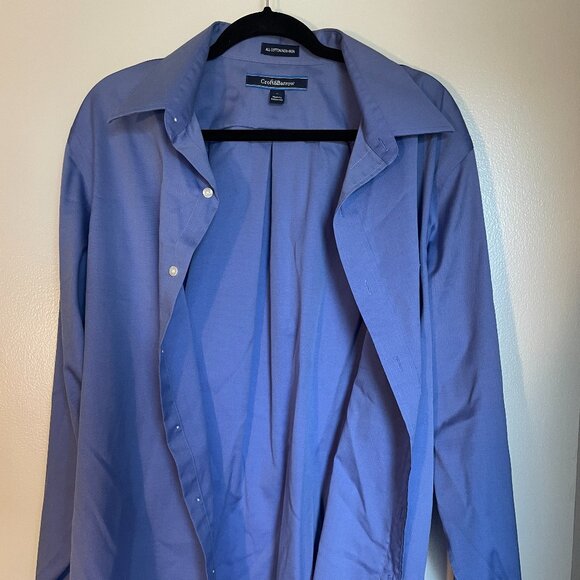 17 36 Croft and Barrow All Cotton/Non-Iron Blue Button Down - Picture 1 of 6